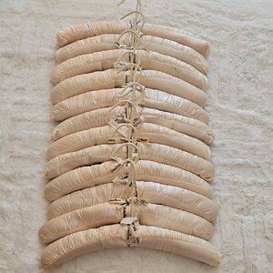 Neiman Marcus Satin Hangers in Cream with Gold Hooks